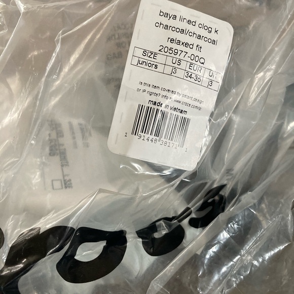 BOYS Crocs Baya lined clog charcoal - Picture 5 of 5